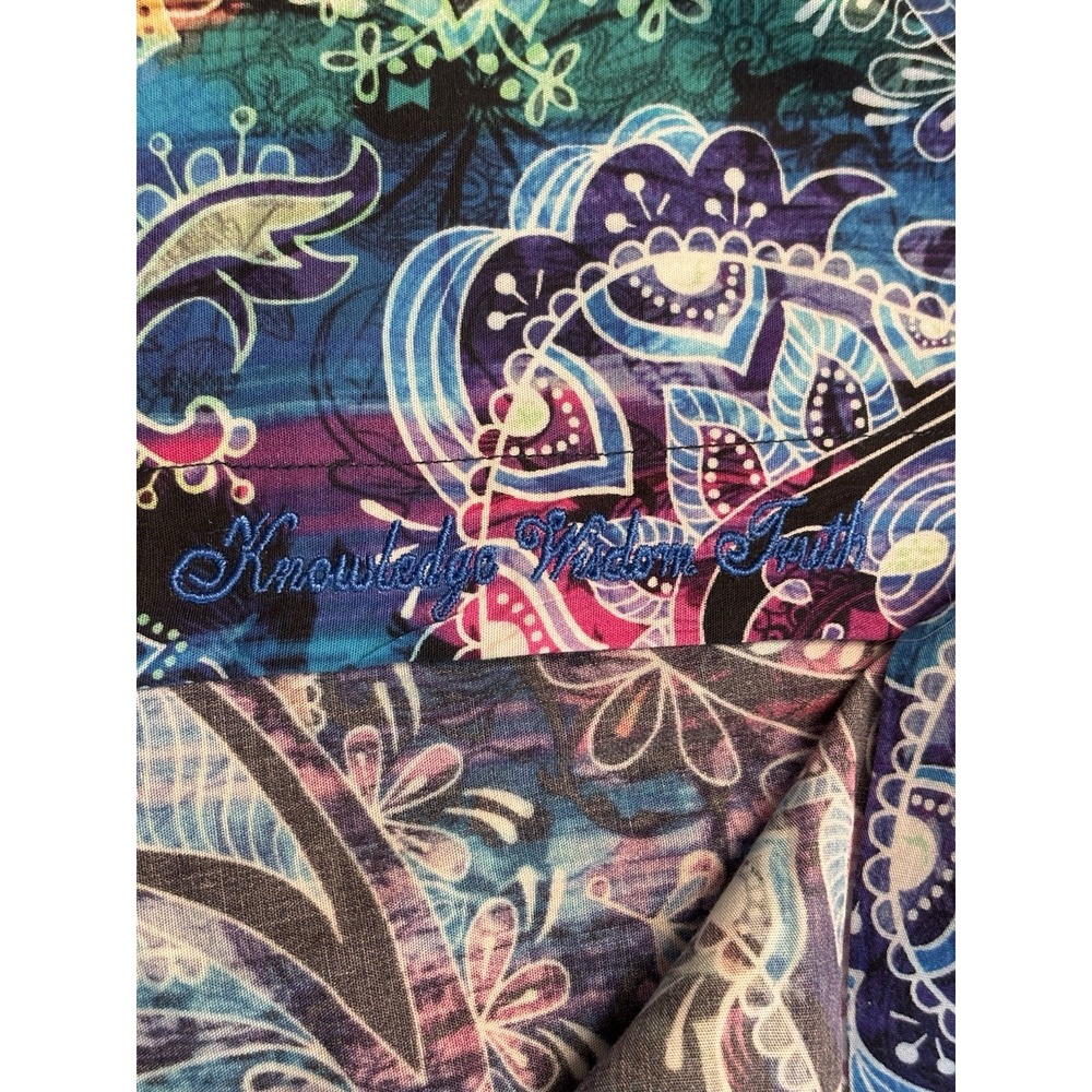 Robert Graham Mens M Blue Paisley Flip Cuff Casual Shirt Long Sleeve Batik Color - Picture 6 of 9